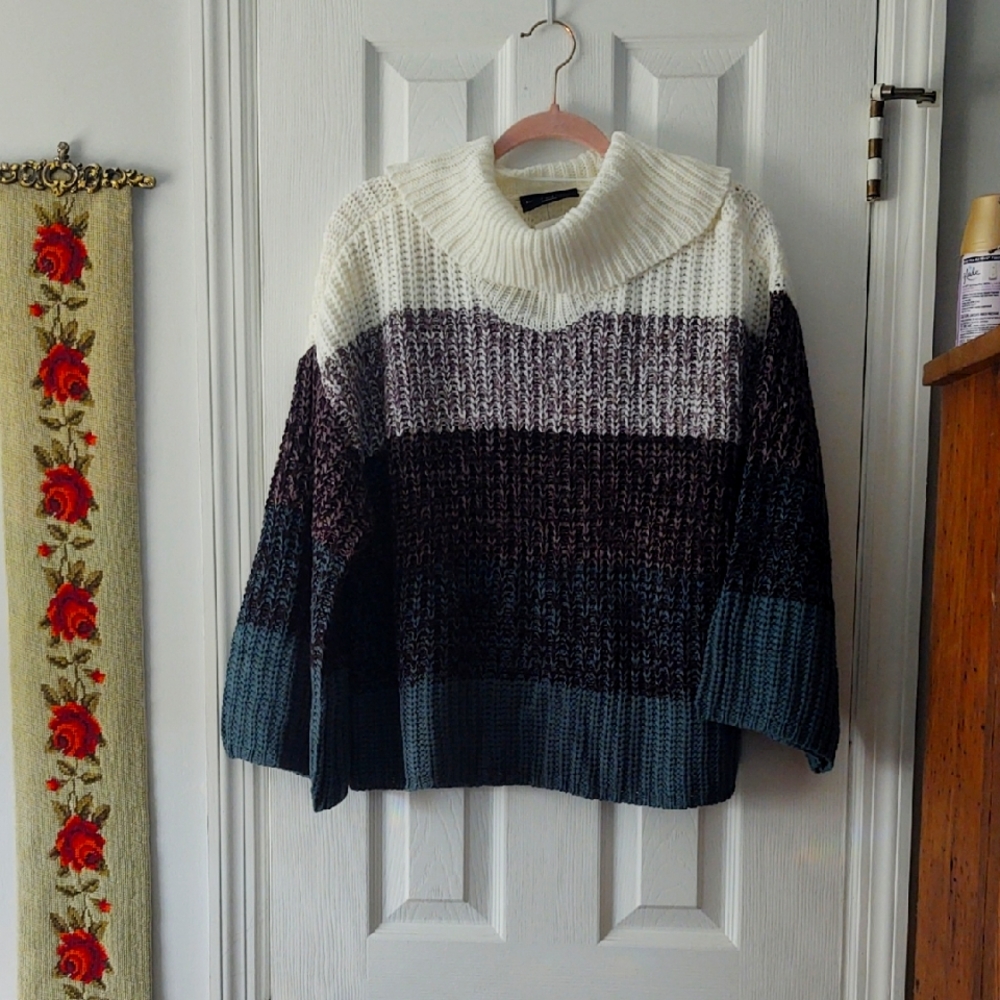 Lane Bryant 18/20 Colorblock Women's Cowl Neck Sweater